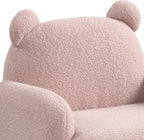25.5" W Pink Sherpa Bear Shaped Armchair