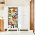 Letaya 72" H Metal Storage Cabinet with 2 Doors and 4 Shelves,Tall Kitchen Pantry Cabinets,Utility Pantry Organizers for Cupboard/Dining/Bathroom/Home Office/Garage (Black, 72" H x 18" D x 33.5" W)