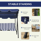 3-Person Outdoor Patio Swing Chair with Adjustable Canopy