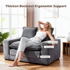 58" Sofa Bed, 2 in 1 Folding Convertible Sofa Bed Corduroy Boneless Loveseat Floor Sleeper Mattress Futon Couch Bed No Assembly for Apartment Bedroom Living Room 58-Grey
