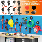 ULIBERMAGNET Upgraded Extra Large Magnetic Hooks,2 Pack Heavy Duty Ultimate Magnetic Hooks for Metal Cabinet,Pegboard,Garage Shelve,Tool Shed,RV,Shipping Containers (Black/3.46inch)