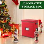 Christmas Nutcracker and Figurine Collectible Storage Box ,Christmas Storage Box with Adjustable Dividers, Holiday Decor Organizer Holds Up to 16’’ Tall Ornaments,Ideal for Nutcrackers and Figurines