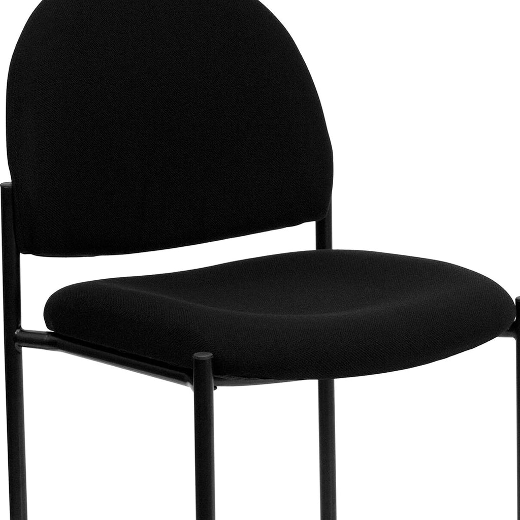 Flash Furniture Tania Comfort Black Fabric Stackable Steel Side Reception Chair