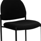 Flash Furniture Tania Comfort Black Fabric Stackable Steel Side Reception Chair