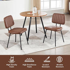 VipDesk Dining Chairs Set of 2, Faux Leather Upholstered Dining Chairs, Mid Century Modern Kitchen Dining Room Accent Chairs with Curved Backrest and Steel Frame for Living Room, Vanity - Coffee
