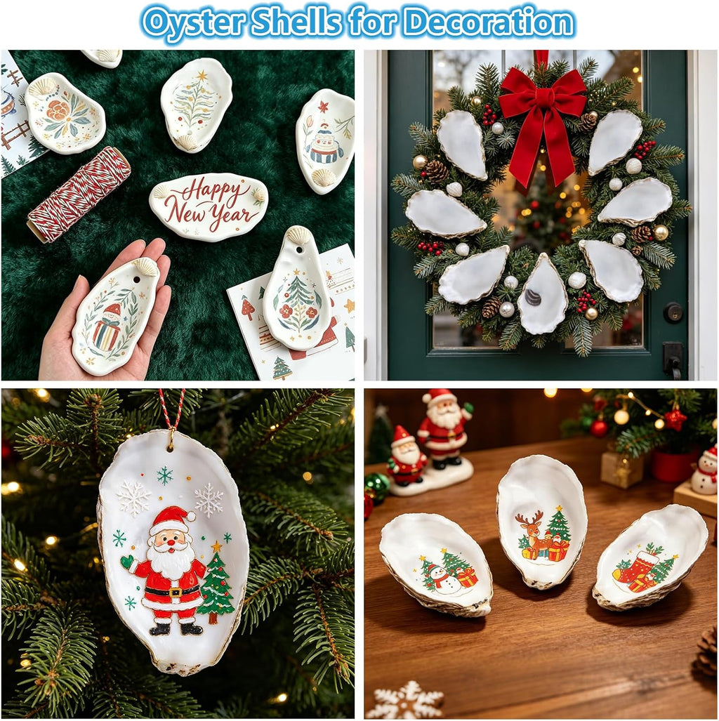 20Pcs Extra Large Flat Oyster Shells 5-6 Inch Natural Oyster Shells for Crafts, Home Vase Filler, DIY Arts and Crafts, Christmas Ornaments, Coastal Decor, Decoupage, Painting, Seashells Bulk