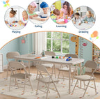 IDEALHOUSE 7 Piece Folding Kids Table and Chairs Set, Activity Table Set | 7 Piece Set for Dining Room,Daycare,Classrooms