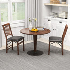 Giantex Folding Dining Chairs Set of 2, Foldable Wood Kitchen Chairs with Padded Seat, Solid Wood Frame, Max Load 400 Lbs, No Assembly Easy to Store Wooden Dining Chairs for Apartment, Small Space
