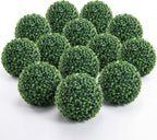 12 Pack Artificial Boxwood Topiary Balls Bulk for Indoor, 5 Inch Small Faux Topiary Plant Fake Hang Decorative Round Greenery Balls for Home Bookshelf Office Table Desk Weeding