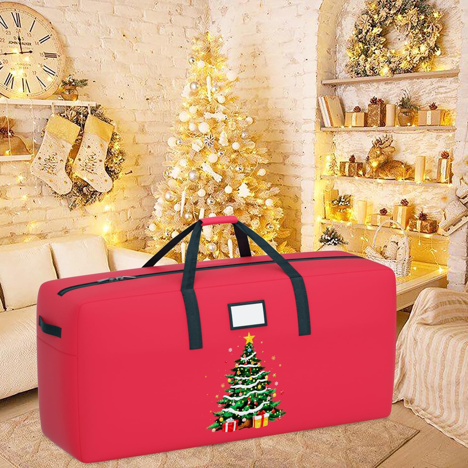 Large Christmas Tree Bag Heavy Duty Christmas Tree Storage Bag 9ft Tree 600D Oxford Material Christmas Tree Ornament Storage Bag Huge Xmas Tree Storage Container for Artificial Tree