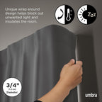 Umbra Twilight Curtain Rod Set – Wrap Around Design Ideal for Blackout or Room Darkening Panels, 28 to 48 Inches, Gold