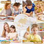 Brelley Height Adjustable Toddler Table and 2 Chairs Set, Beige | Table Supports 280 lbs, Wooden Drawing Activity Desk, Classroom/Daycare/Home, Children Multi-Activity Table for Ages 3-8