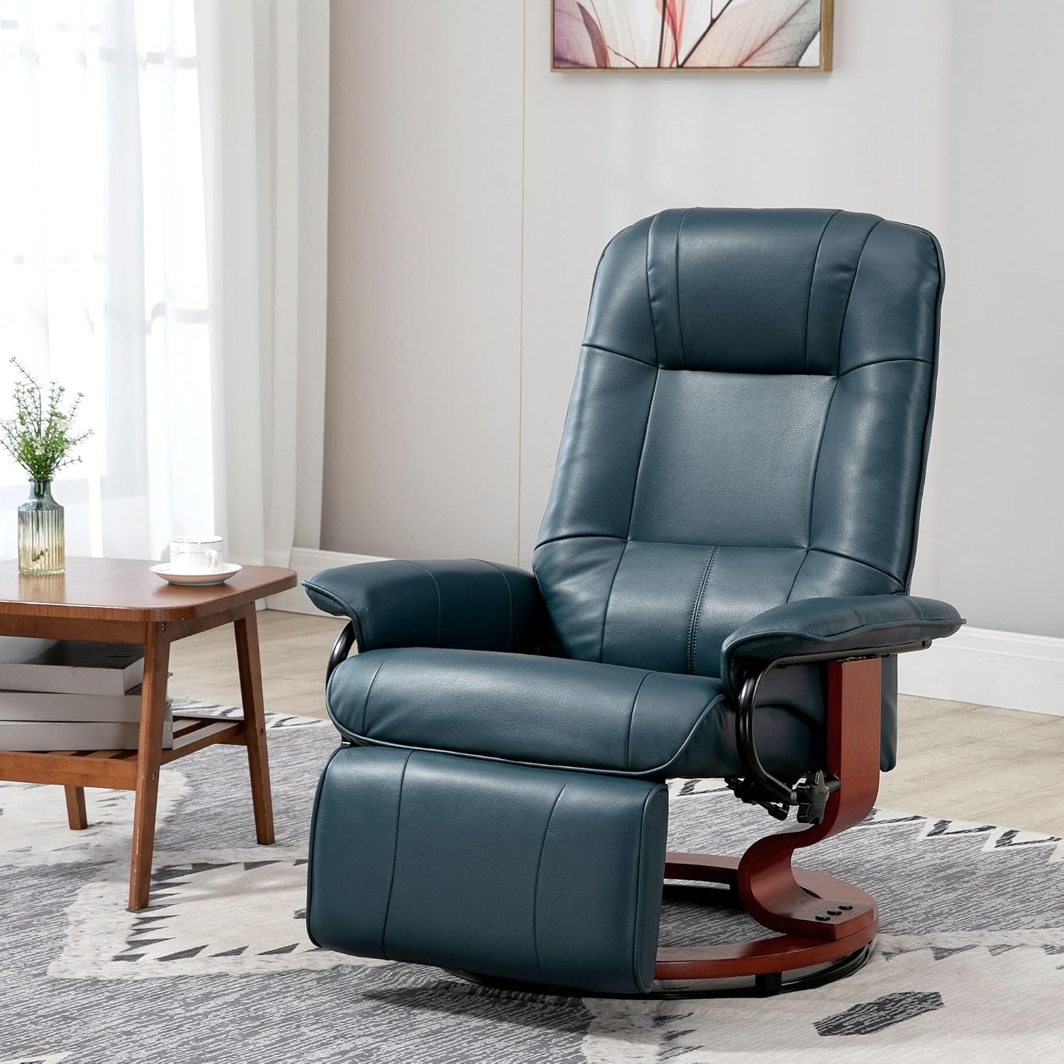 Swivel Reclining Chair - Blue