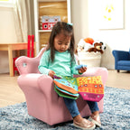 Melissa & Doug Pink Faux Leather Child’s Crown-Back Armchair (Kid’s Furniture) Princess Chair for Toddlers, Children's Furniture, Pink Chair for Kids