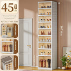 UFORU 6 Tiers 12 Pairs Foldable Shoe Rack Organizer with Magnetic Doors,Shoe Storage Organizer for Closet Entryway,Large Dust-Proof Shoe Storage Boxes,Easy Assembly Storage (6 Tiers 12 Pairs White)