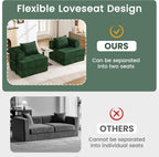 Korser Folding Convertible Sofa Bed, Corduroy Upholstered Boneless Couch, Small Sectional Cloud Couch, Loveseat Sleeper Sofa, Modular Futon Floor Sofa Couch for Living Room, No Assembly