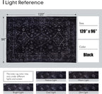 8x10 Area Rugs for Living Room, Machine Washable Rugs, Black Modern Neutral Rug Stain Resistant, Low Pile Non Slip, Boho Large Carpet for Bedroom Dining Room Nursery Dorm Indoor Office-Black 8'x10'
