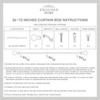 EXCLUSIVE HOME Duke 1" Curtain Rod and Coordinating Finial Set, Distressed White, Adjustable 36"-72"