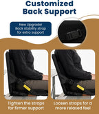 Everlasting Comfort Stadium Seats with Back Support - Adjustable Memory Foam Bleacher Chairs with Back and Cushion, Portable, Easy Folding Stadium Seat Cushion with Storage Pocket