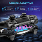 Puiseno Wireless Controller for PS-4, Dual Vibration Game Joystick/Motion Sensing/Touchpad/Speaker/3.5mm Audio Jack Headphone, Upgraded Six-Axis Sensor, Compatible with PS4/Slim/Pro Console/PC (WHITE+BLACK)