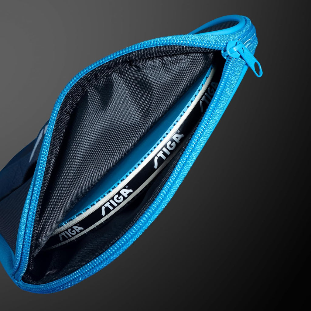 STIGA Ping Pong Paddle Cover – Padded Table Tennis Racket Case with Heavy-Duty Vinyl Construction, Zipper Closure, Reinforced Edge Protection for Travel and Storage