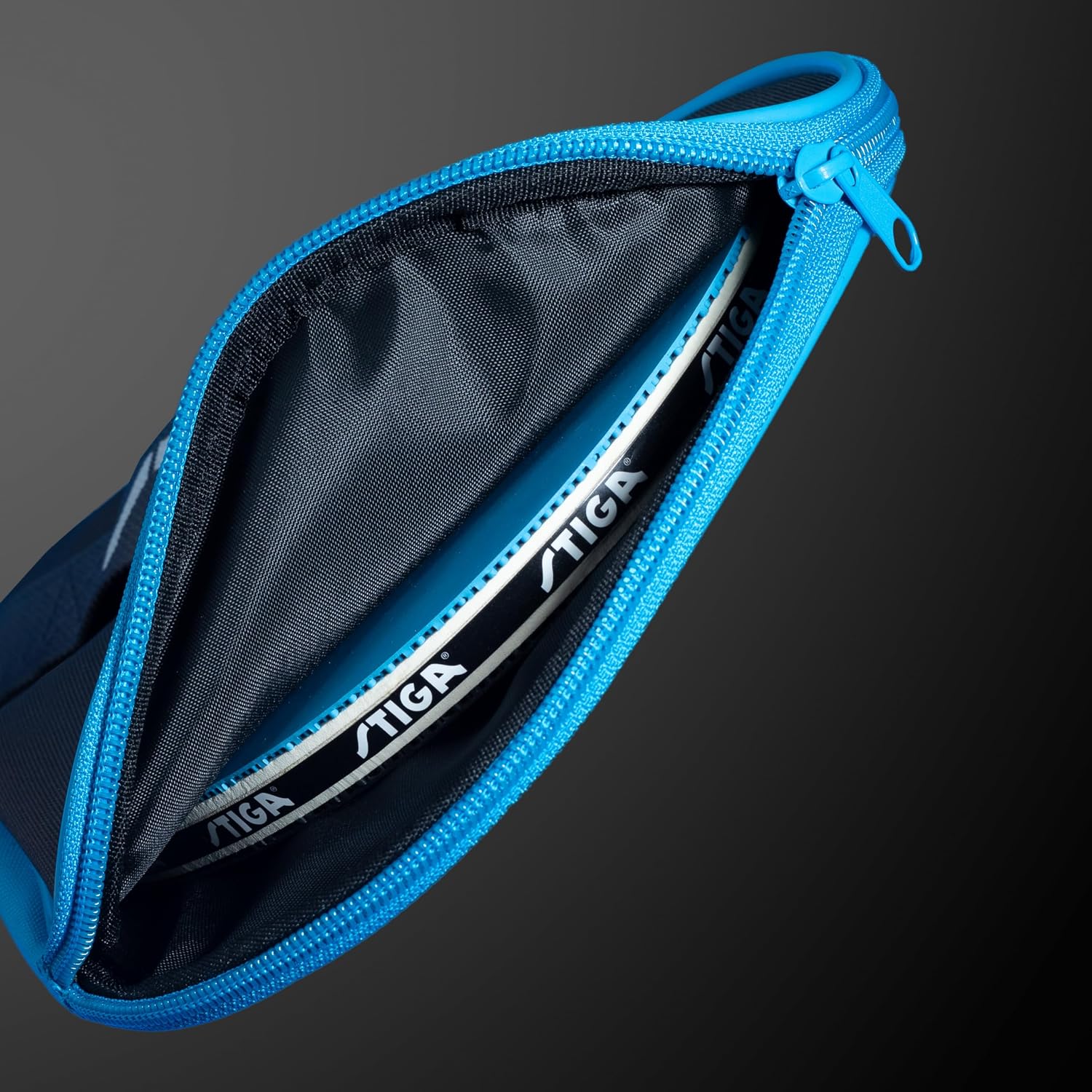 STIGA Ping Pong Paddle Cover – Padded Table Tennis Racket Case with Heavy-Duty Vinyl Construction, Zipper Closure, Reinforced Edge Protection for Travel and Storage
