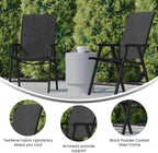 Flash Furniture Paladin Black Outdoor Folding Patio Sling Chair with Black Frame (2 Pack)
