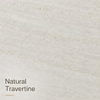Honyee Sintered Stone Dining Table for 6–8, 78.7" Rectangular Kitchen Table, Real Travertine Top, Rounded Corners, Walnut Pedestal Base, Large Modern Dining Room Table