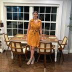 Walnut Dining Chairs - Swivel Rattan Dining Chairs with Bentwood Frame with Ergonomic Cane Back, Curved Arms, MCM Dining Chairs for Kitchen/Restaurant/Living Room/Conference (Walnut Brown, Set of 4)