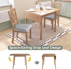 P PURLOVE 5 Piece Kitchen Dining Set, Wood Dining Table Set with Drop Leaf Dining Table and 4 Dining Upholstered Chairs, Dining Room Set for Small Places, Natural
