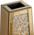 SHYFOY 24" Gold Floor Vase, Crushed Diamond Tall Glass Vase for Floor, Luxury Crystal Mirrored Decorative Flower Vase for Pampas Grass, Office and Home Decor