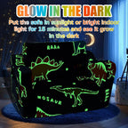 Toddler Couch, Glow in the Dark Dinosaur Kids Couch, 2-in-1 Foldable Flip Open Kids Sofa Chair for Reading, Playtime and Playroom, Gift for Boys and Girls