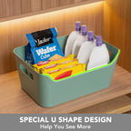 Tiawudi 12 Pack 4.5L Storage Bins, Plastic Storage Baskets for Home Classroom Organization, Multi-Use Organizer Bins for Cabinet, Pantry, Drawer, Closet, Countertop or Shelves, Colorful Containers