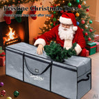 Christmas Tree Storage Bag 9ft for Xmas Trees - Grey | Heavy Duty, Artificial Xmas Bag, Reinforced Handles, Dual Zippers Wide Opening, Two Mesh Pockets, Thick PE , Moving Bags