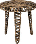 JONATHAN Y Amara 17" Round Handwoven Water Hyacinth End Table with Tripod Lattice Woven Legs, Coastal Wicker Accent Side Table for Living Room and Bedroom, No Assembly, Brown TBL2507B