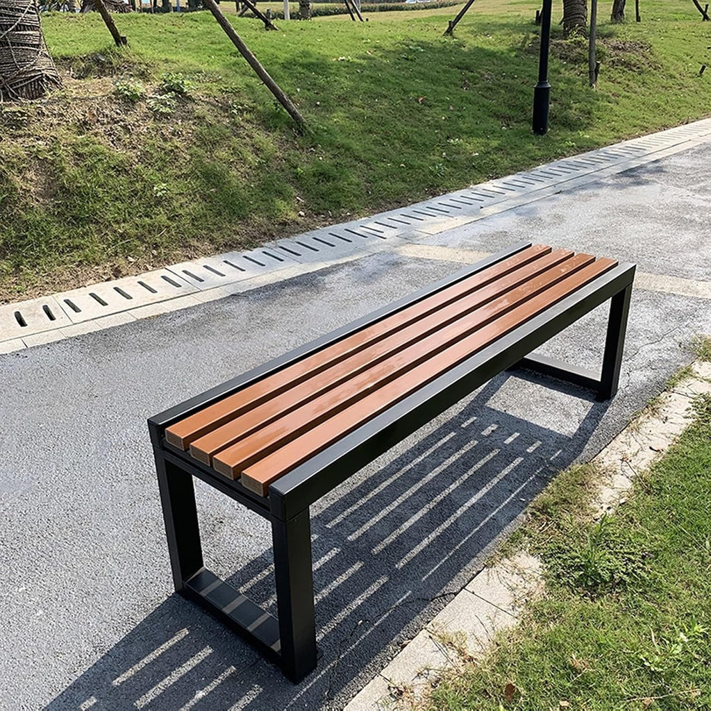 Outdoor Benches Weatherproof, Galvanized Steel Park Bench, 1.2 Inch Thick Chair Seat, Suitable for Terraces, Patios, Gardens, and Parks(150x40x45cm/59x16x18in)
