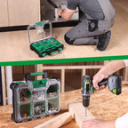 SK 13.5-Inch Small Part Organizer, Stackable Tools Box Organizer with 7 Compartments and Removable Dividers, Transparent Lid, Waterproof & Impact-Resistant Design, for Small Tools and Accessories