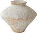 Rustic Farmhouse Textured Ceramic Vase, Handcrafted Distressed White Pottery Flower Vase for Centerpiece, Decorative Vases for Living Room, Kitchen, Bedroom, Office Decor, Gift & Weddings