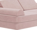 Flash Furniture Marlowe Modular Foam Kids Play Couch, 6 Soft Sectional Sofa Pieces, Convertible Kids Couch, Removable Covers, 56", Blush