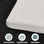 baibu Memory Foam Rectangle Bench Stool Cushion Set of 2, Dual-Layer Design Non-Slip Saddle Stool Pads Bar Stool Cushion with Machine Washable Cover - Only 2 Pads (White, 18x9.5x1.5in)