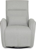 Evolur Sylas Nursery Glider Chair in Luxe Grey - Manual Recliner with 360° Swivel, Lumbar Support, Tufted Back & Side Pockets - Modern Rocking Chair for Baby Room, Nursery & Living Room
