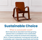 ECR4Kids Bentwood Reading Rocking Chair with Armrests and Cushion, Montessori Furniture, Dark Walnut