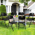 8 Pack Folding Chair, 600 lb Weight Capacity,Indoor/Outdoor Heavy Duty Foldable Chairs for Restaurants, Kitchens, Picnics, Races, Parties & Weddings. (8, Black)