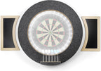 Dart Board Cabinet Set with LED Light; Bristle Dartboard, Built in LED Light, Darts and Chalkboards