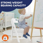 Giggle & Play 2 Pack of Kids Folding Chair with Backrest - Lightweight, Portable Toddler Chair for Indoor, Outdoor, Playroom & Classroom (White)