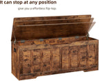 VANKILEY 51.2"Storage chest extra large,storage bench with 2 safety hinges,Shoe Bench,51.2*15.7*19.1inches,wooden trunk for bedroom,livingroom,entryway,Supports 220 lb,Easy Assembly(Rustic brown)