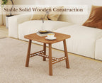 CIMOTA Solid Wood Side Table Modern Small Square End Table for Living Room Farmhouse Narrow Nightstand for Small Spaces/Bedroom/Office, Natural Finish