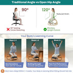 NYPOT Ergonomic Kneeling Chair with Adjustable Seats - Knee Chair for Posture Correction & Kneel Rocking Stool for Desk - Back Pain Relief for Home and Office, Supports 250 pounds - 5 Years Warranty