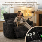 400-550 lbs Oversized Power Recliner Chair with USB, Extra Wide 32.7" Seat for Big & Tall Adults, Capacity Lounge Chair for Living Room