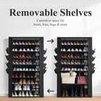 RevoHome Shoe Rack with Cover, 10 Tier Shoe Organizer for Closet, Holds 50 Pairs, Vertical Space Saving Shoe Storage Shelf with 8 Side Pockets & Chalkboard Labels for Entryway, Bedroom, Dorm
